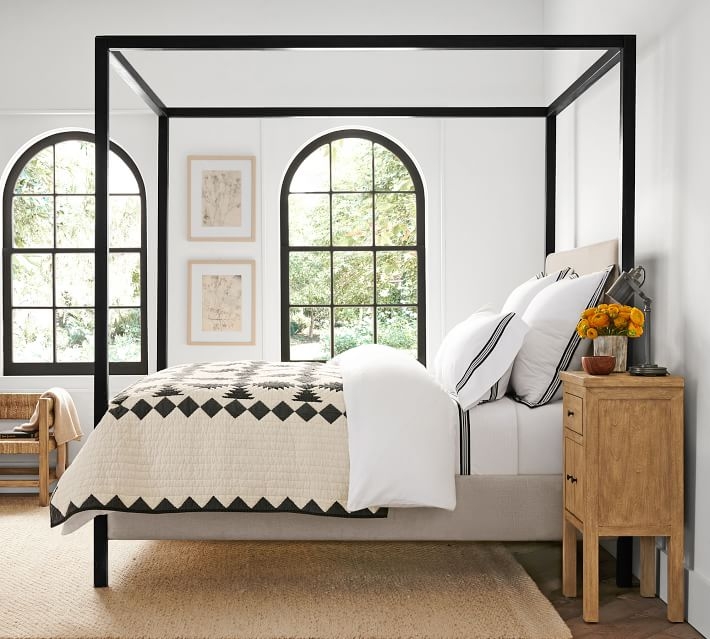 Atwell Metal Canopy Bed, Black, King - Image 4