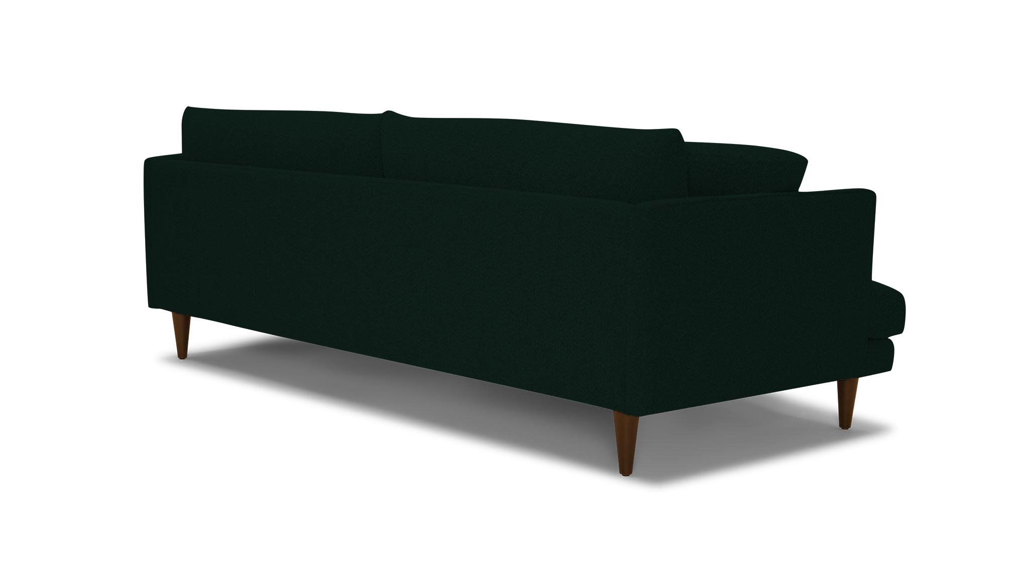 Green Lewis Mid Century Modern Grand Sofa - Royale Evergreen - Mocha - Image 3