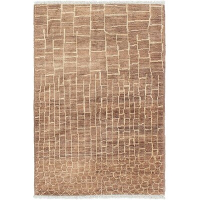 One-of-a-Kind Céline Hand-Knotted 2010s Shalimar Brown 4' x 6'2" Wool Area Rug - Image 0