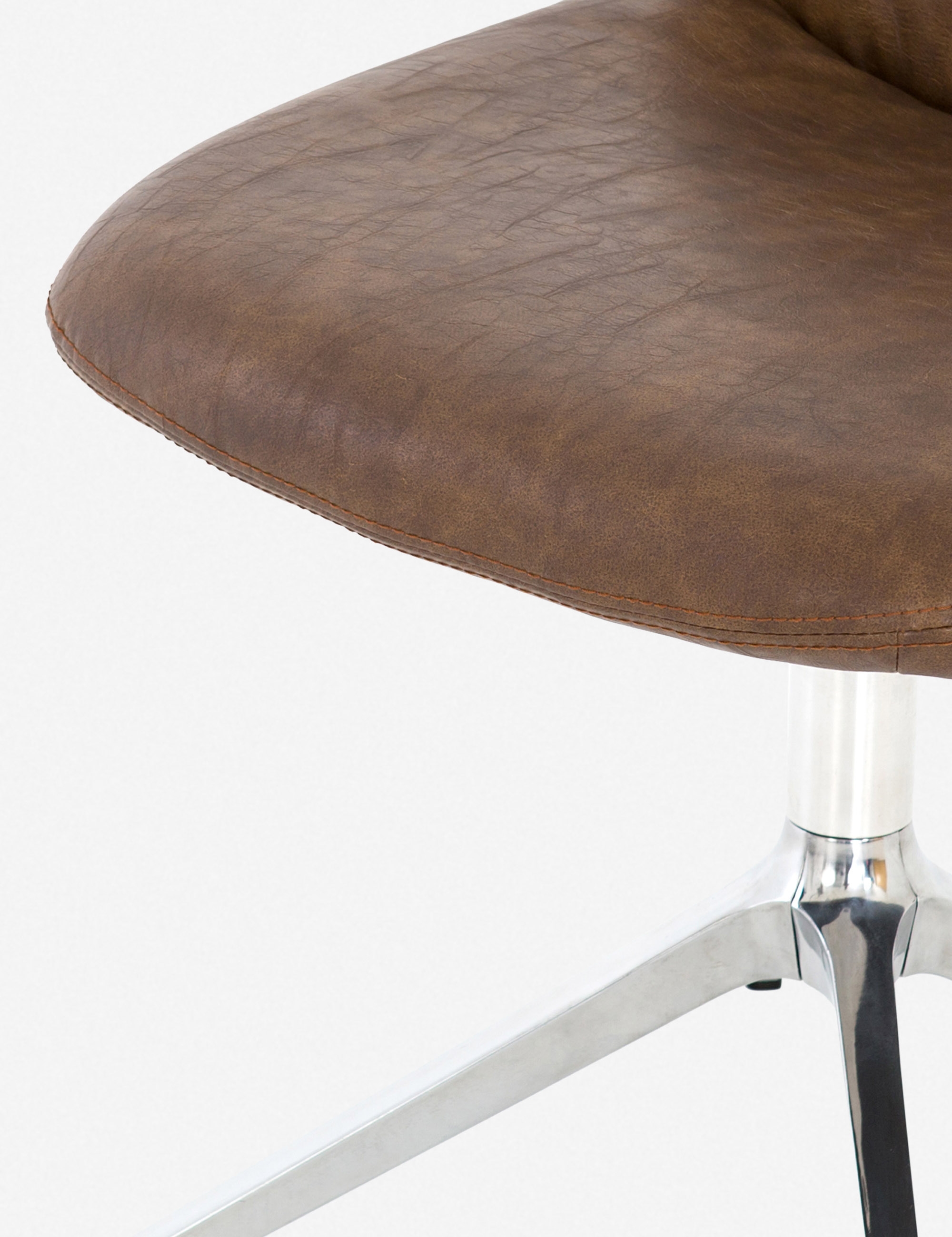 Aysel Desk Chair, Distressed Brown - Image 3