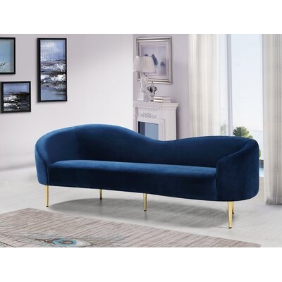 Ayva 85.5" Velvet Curved Sofa - Image 0
