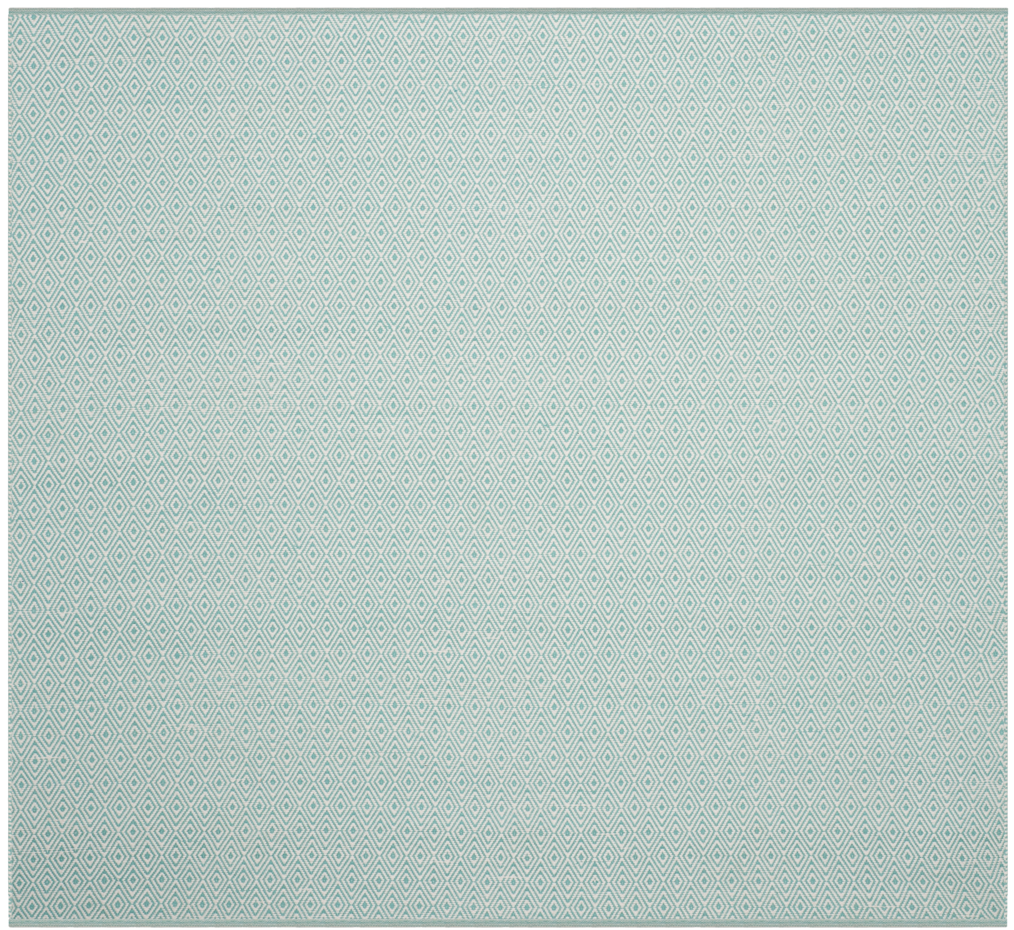 Arlo Home Hand Woven Area Rug, MTK515A, Ivory/Aqua,  4' X 4' Square - Image 0