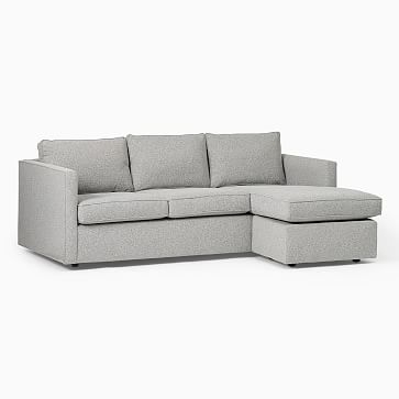 Harris Flip Sectional, Poly, Yarn Dyed Linen Weave, Graphite, Concealed Supports - Image 1