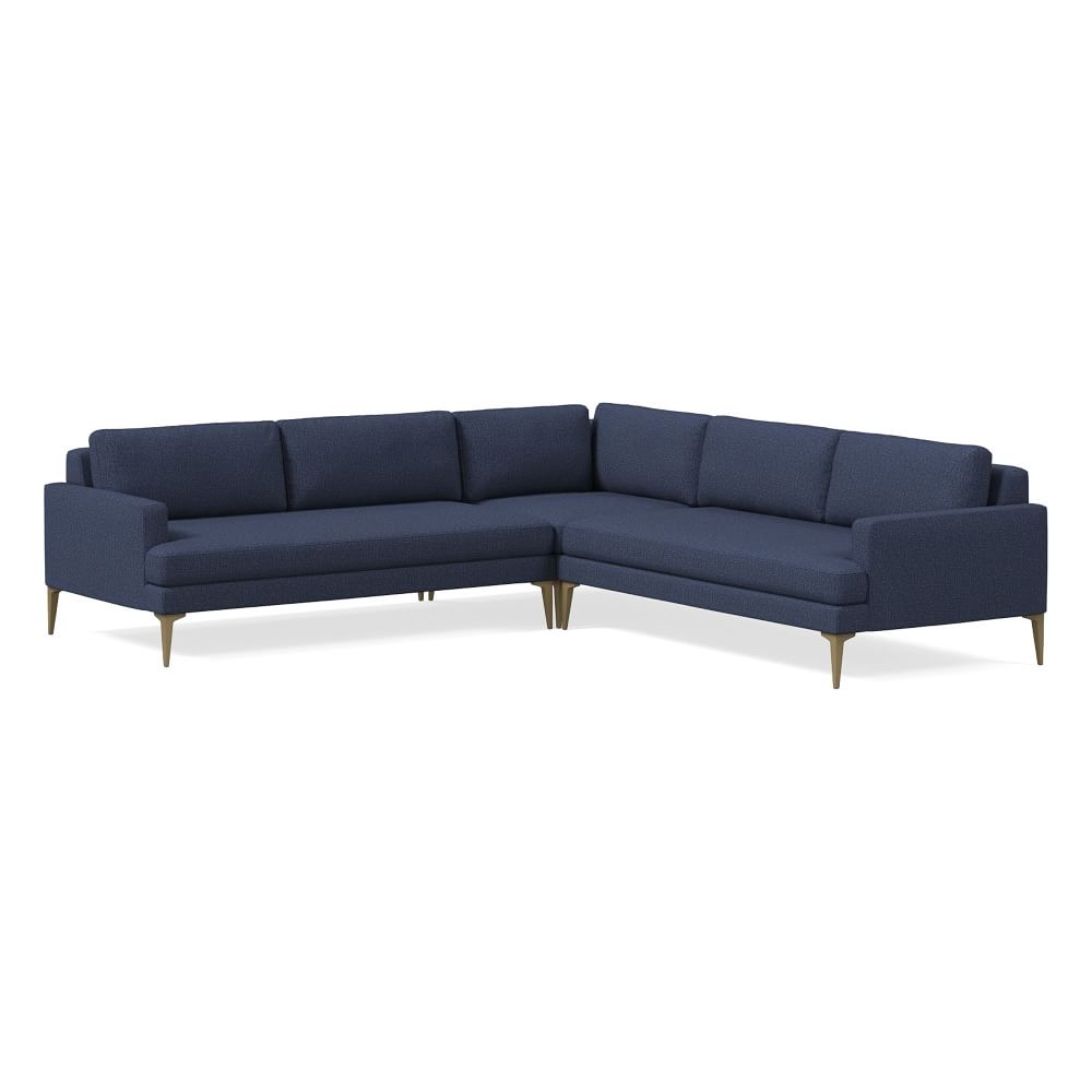 Andes 105" Multi Seat 3-Piece L-Shaped Sectional, Standard Depth, Deco Weave, Midnight, BB - Image 0