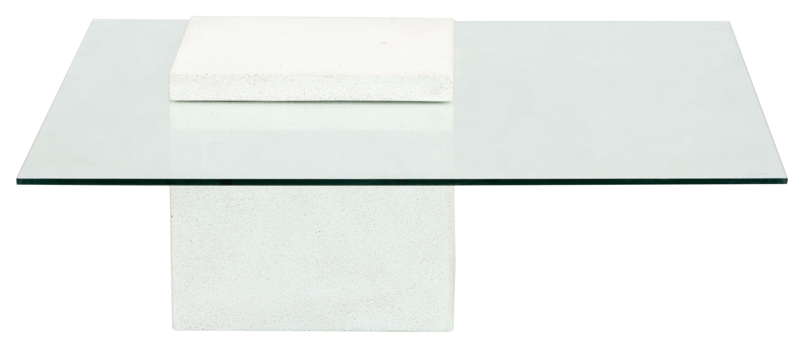 Sophibeth Concrete Coffee Table - Ivory/Clear - Image 0