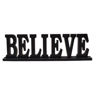 Rustic Wood Believe Letter Sign Free Standing Believe Word Sign Decor Decorative Table Top Word Sign - Image 0
