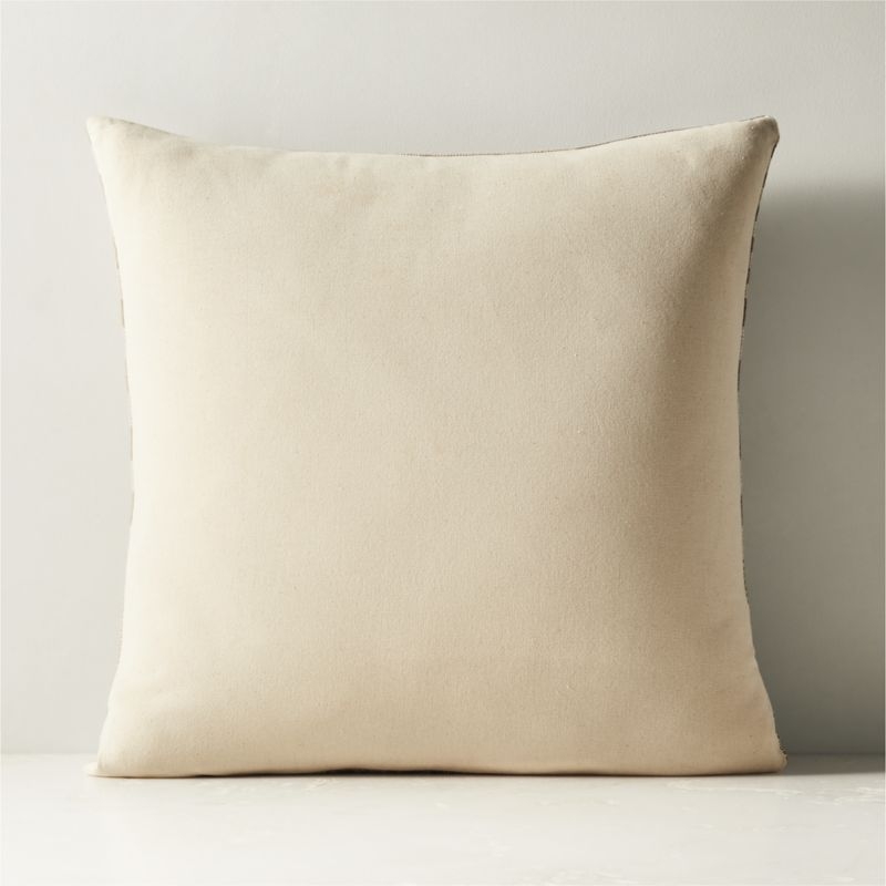 Reina Light Brown Silk and Wool Throw Pillow Cover 20"x20" - Image 1