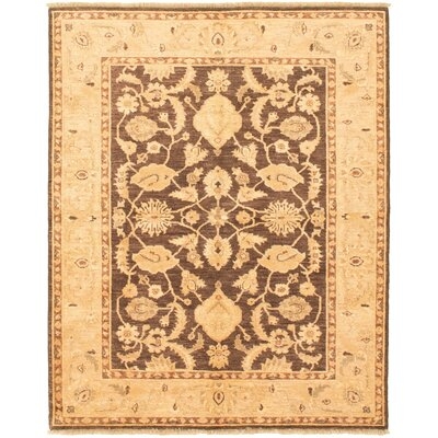 One-of-a-Kind Haberfield Hand-Knotted 2010s Chobi Dark Brown/Light Cream 5' x 6'7" Wool Area Rug - Image 0