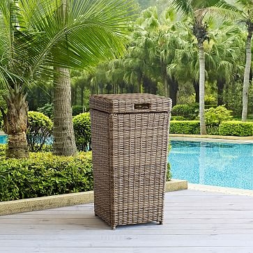 Bradenton Outdoor Wicker Storage Bin, Brown - Image 2