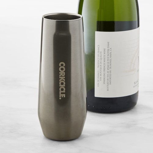 Corkcicle Champagne Glass, Set of 2, Gunmetal - Image 0