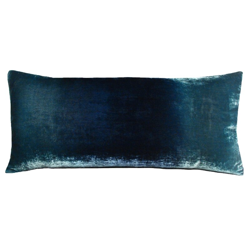 Kevin O'Brien Studio Velvet Throw Pillow Color: Shark, Size: 16" x 36" - Image 0