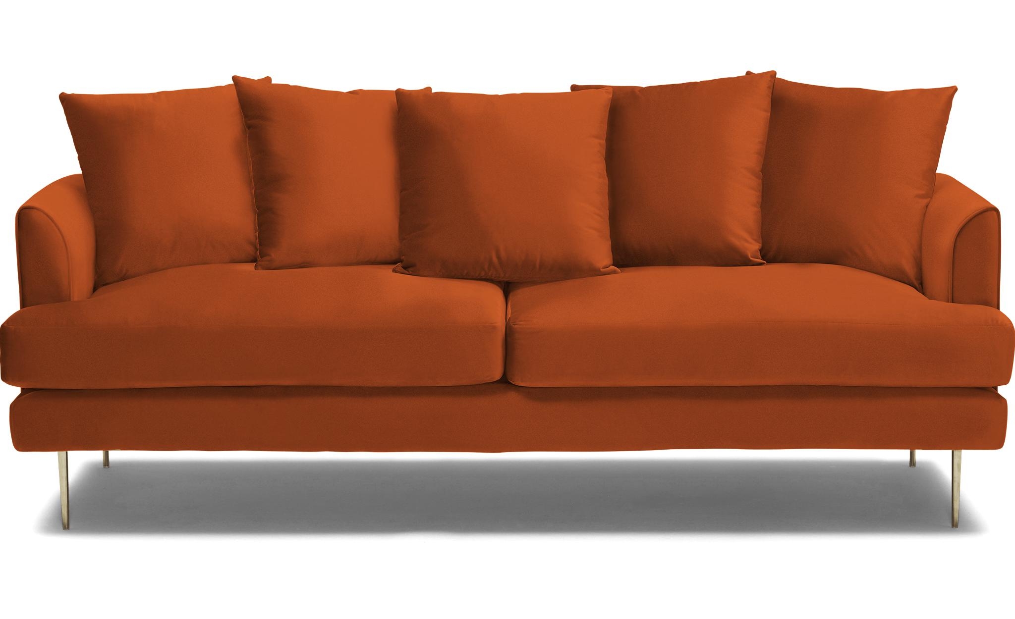 Orange Aime Mid Century Modern Sofa - Vibe Sunkist - Image 0