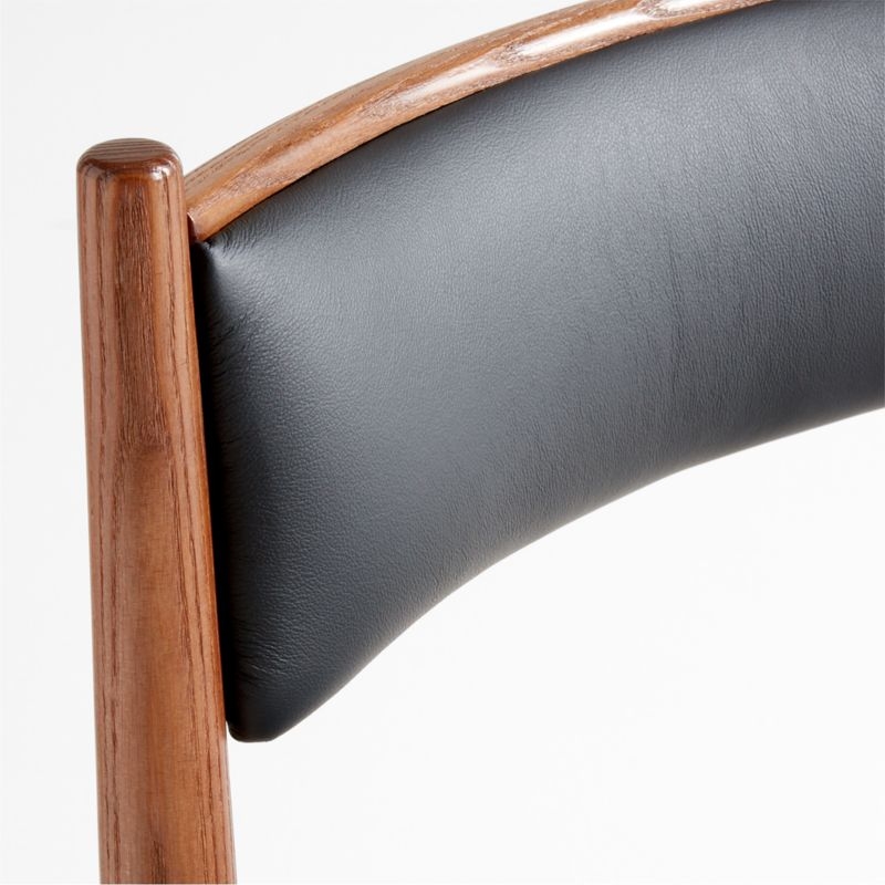 Petrie Barley Ash Black Leather Dining Chair - Image 5