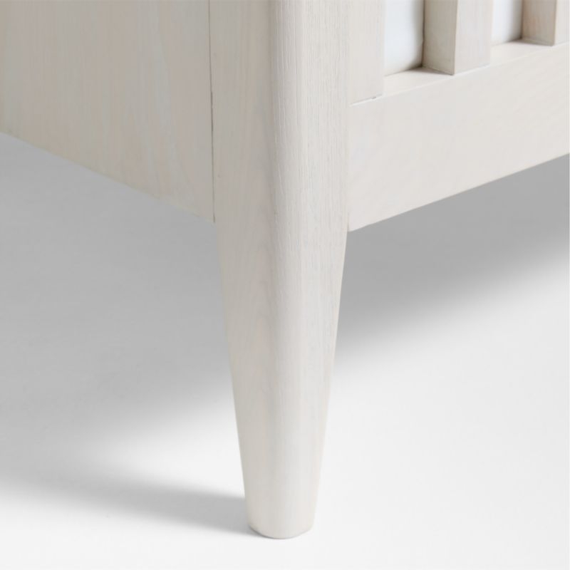 Archie Whitewashed Ash Wood Convertible Baby Crib - Image 4