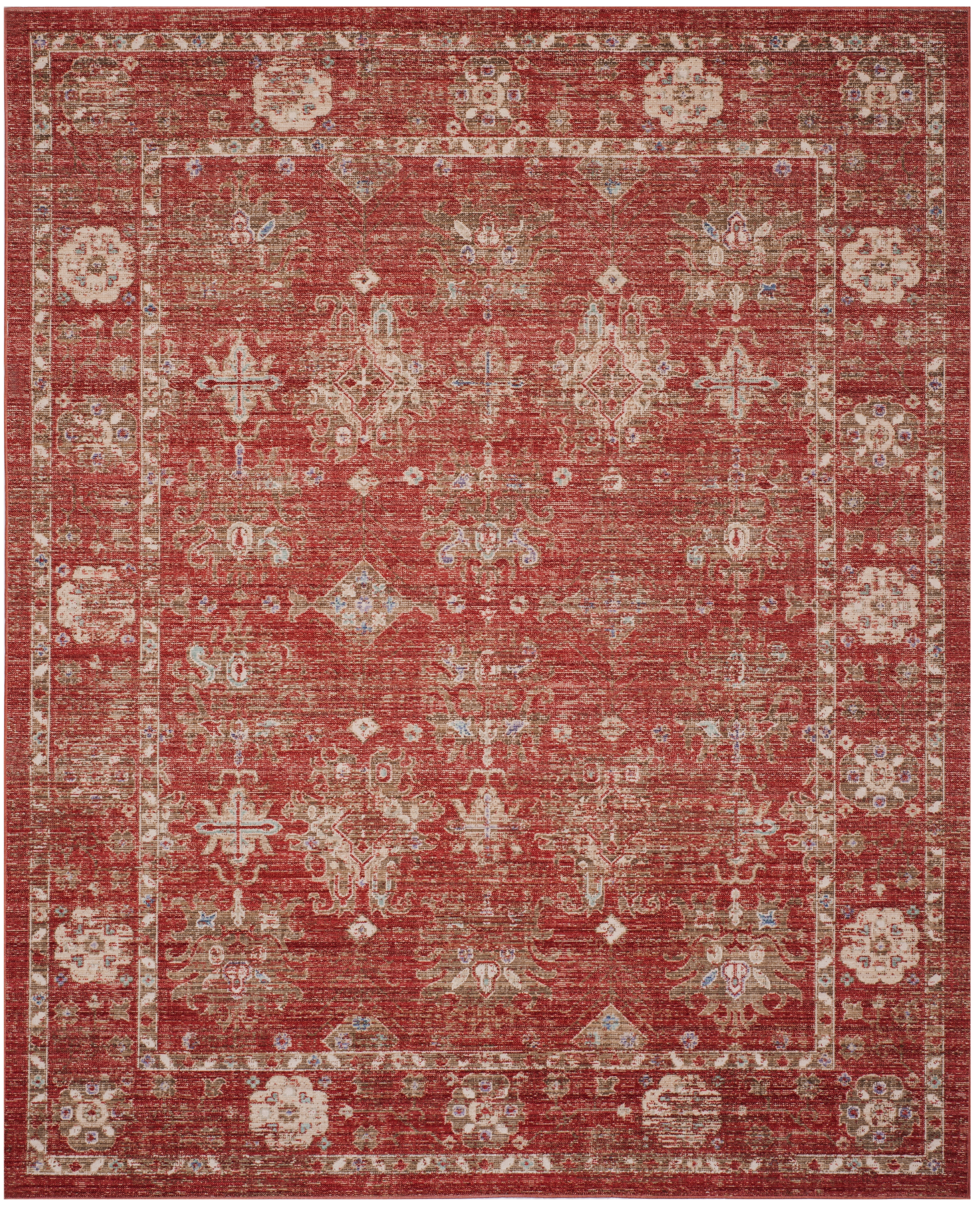 Arlo Home Woven Area Rug, WDS339N, Red/Ivory,  8' X 10' - Image 0