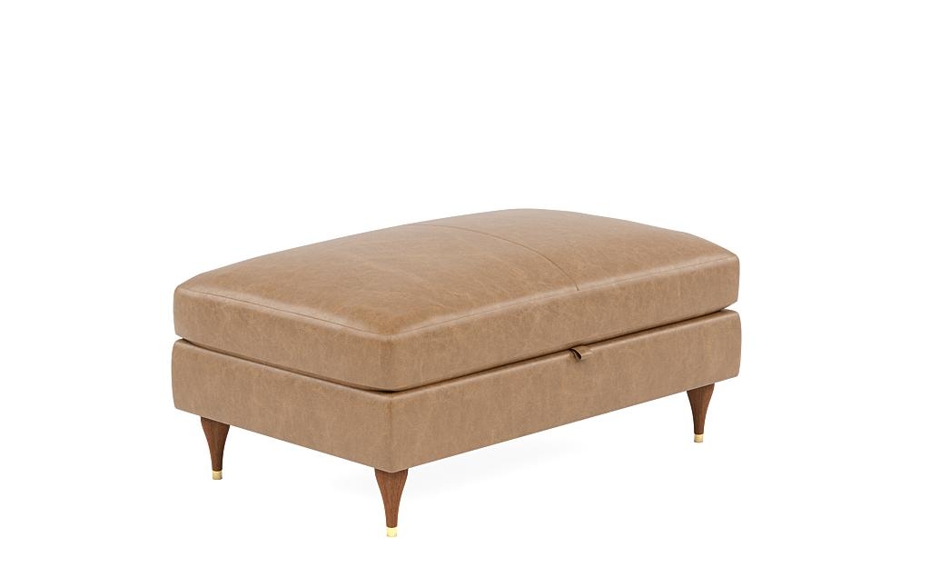 Sloan Leather Storage Ottoman - Image 1