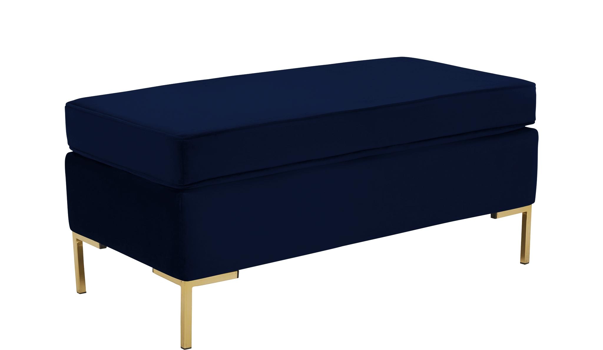 Blue Dee Mid Century Modern Bench with Storage - Royale Cobalt - Image 1