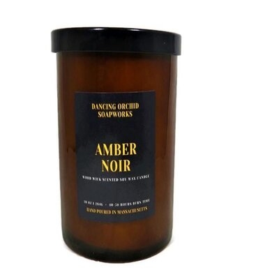 Wood Wick Amber Noir Scented Jar Candle - Image 0