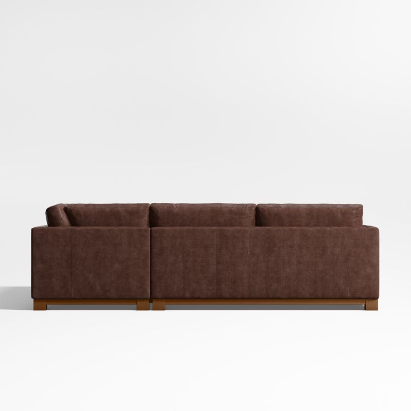 Gather Wood Base 3-Piece L-Shaped Leather Sectional Sofa - Image 4