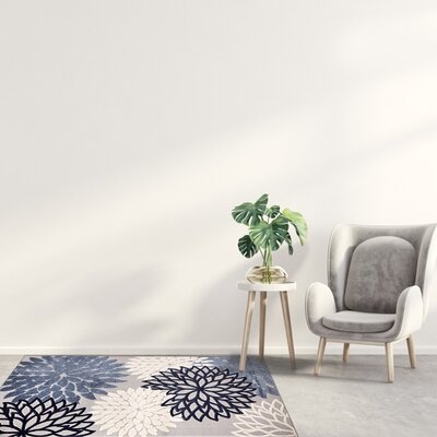 Garcon Floral Blue/Gray/White Area Rug - Image 0
