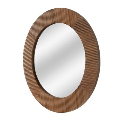 Baku 32" Round Wood Wall Mirror - Image 0