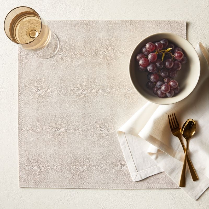 Oat Faux Shagreen Leather Placemat - Image 2