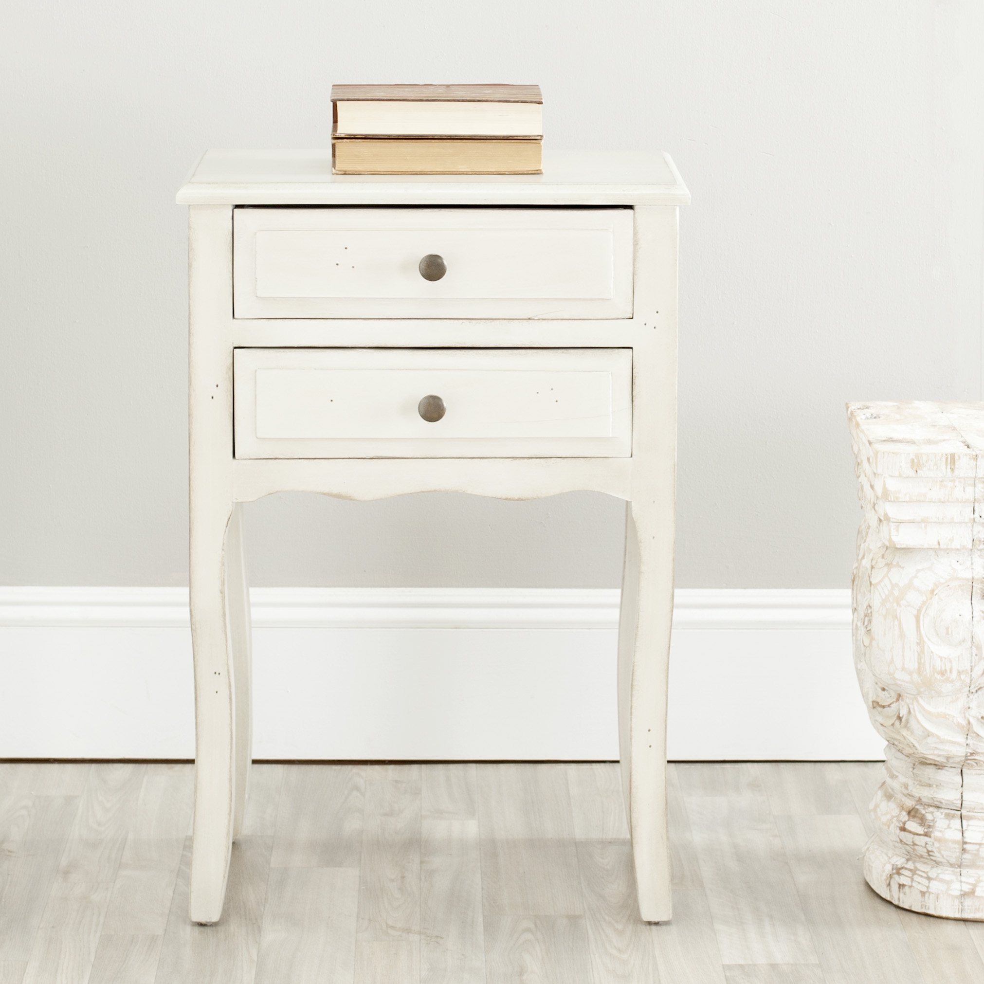 Lori End Table With Storage Drawers - White - Safavieh - Image 3