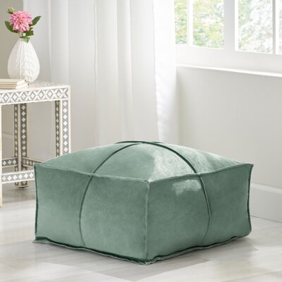 Mariya 24" Velvet Square Pouf Ottoman - Image 0