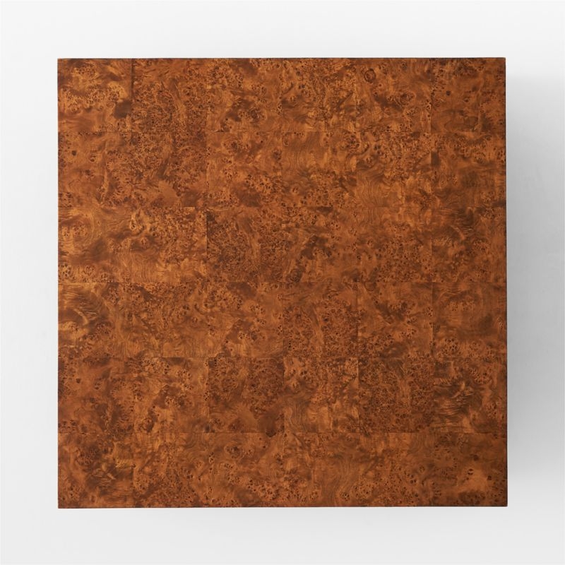 Scatola 48" Square Brown Burl Wood Coffee Table - Image 4