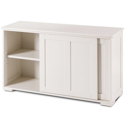 Kitchen Storage Cupboard Cabinet With Sliding Door-Cream White - Image 0