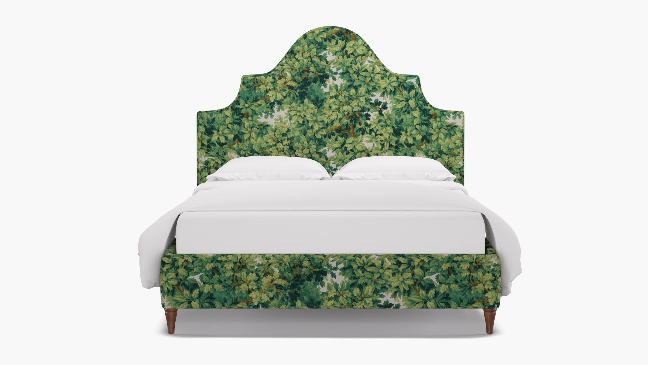 Statement Bed, Verdure Bois De Chene, Walnut Decorative Tapered Leg, King - Image 0