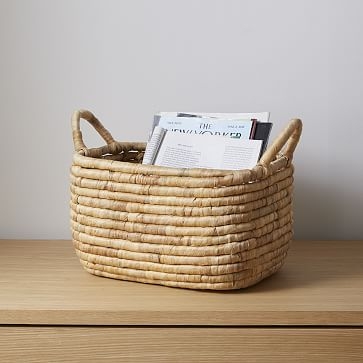Woven Seagrass Basket, Small Rectangle, Natural - Image 2