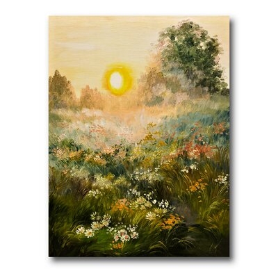 Sunrise In The Blossoming Field - Farmhouse Canvas Wall Art Print - Image 0