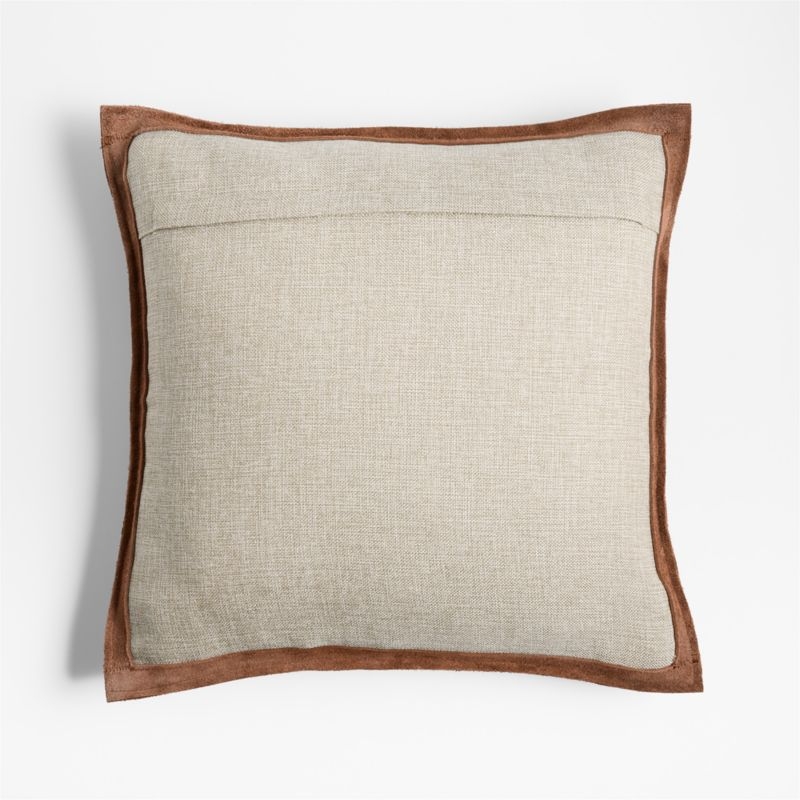 Hyde Woven Suede 20"x20" Brown Throw Pillow Cover - Image 6