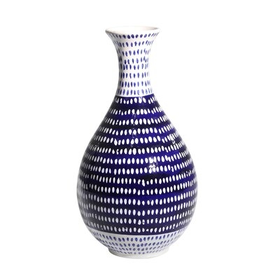 Ec, Blue/White Spotted Vase 12.75" - Image 0