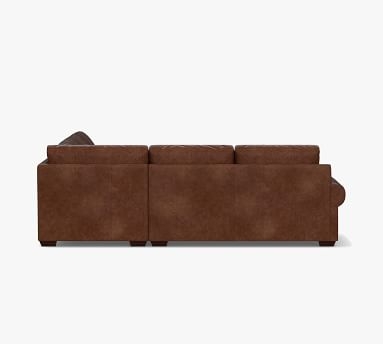 Big Sur Roll Arm Leather 3-Piece L-Shaped Corner Sectional, Down Blend Wrapped Cushions, Statesville Caramel - Image 3
