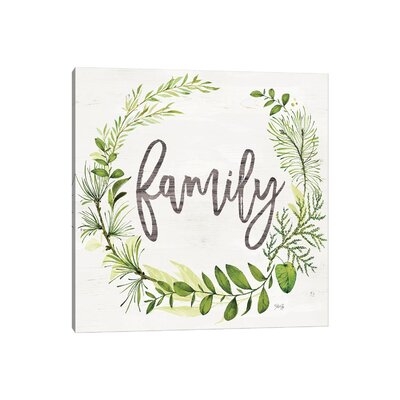Family Greenery Wreath by Marla Rae - Wrapped Canvas Textual Art Print - Image 0