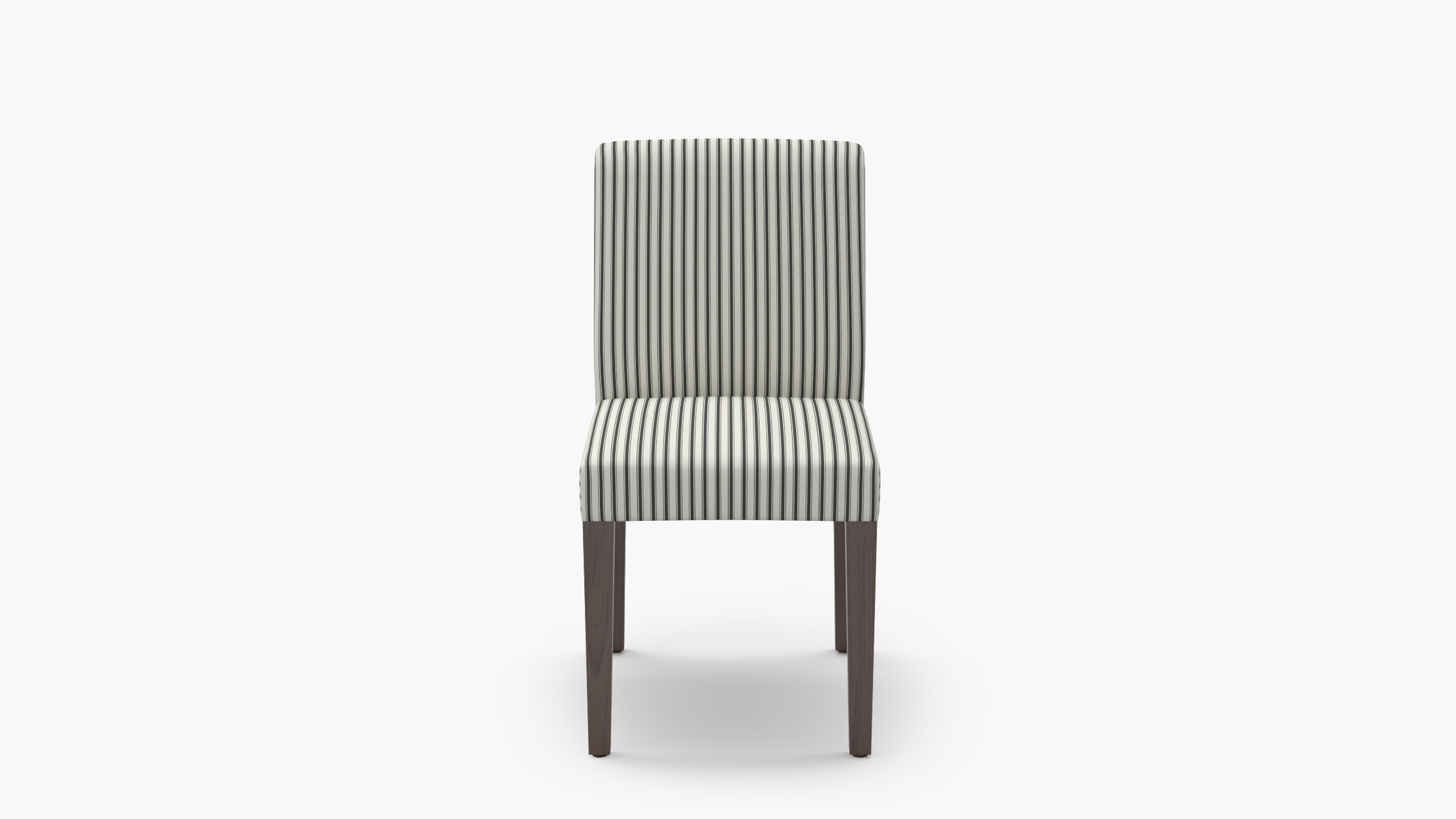 Signature Dining Chair, Black Classic Ticking Stripe, Espresso Square Tapered Leg - Image 0