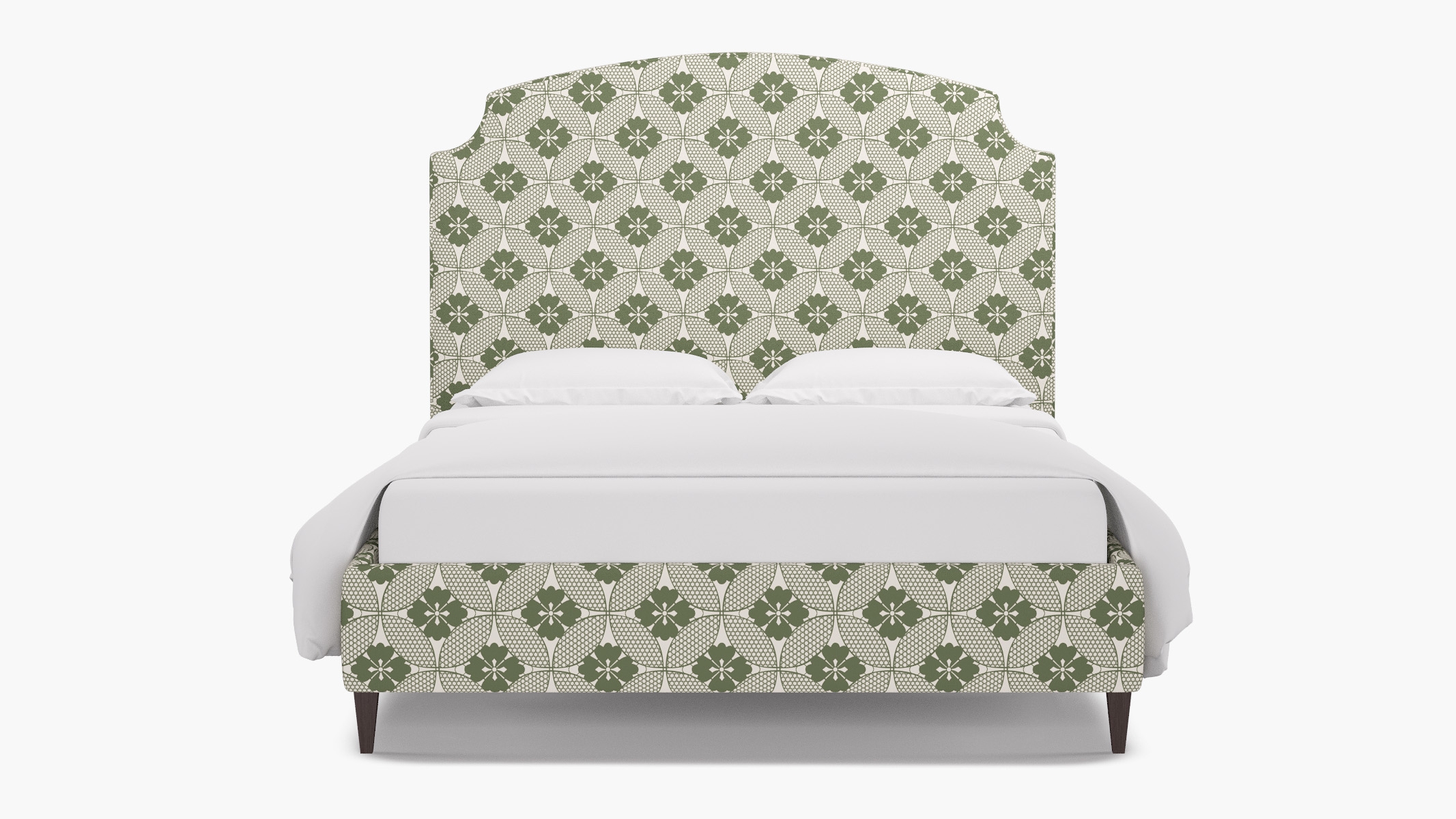 Cove Bed, Sage Solaire, Espresso Square Tapered Leg, King - Image 0