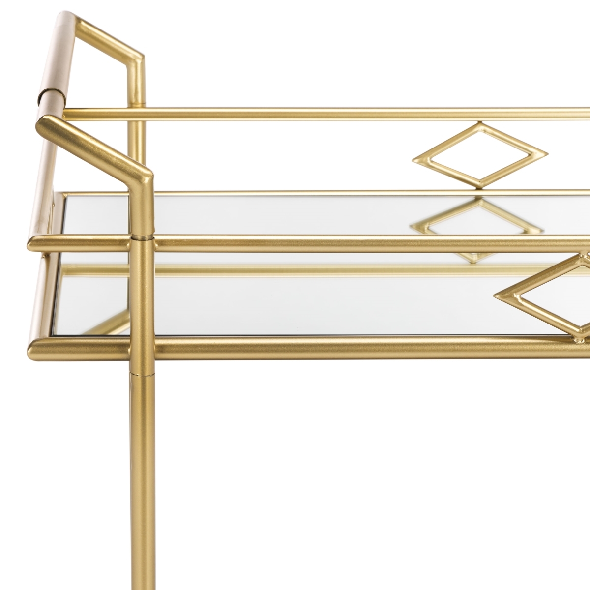 Elspeth 2 Tier Bar Cart - Gold / Mirror - Safavieh - Image 2