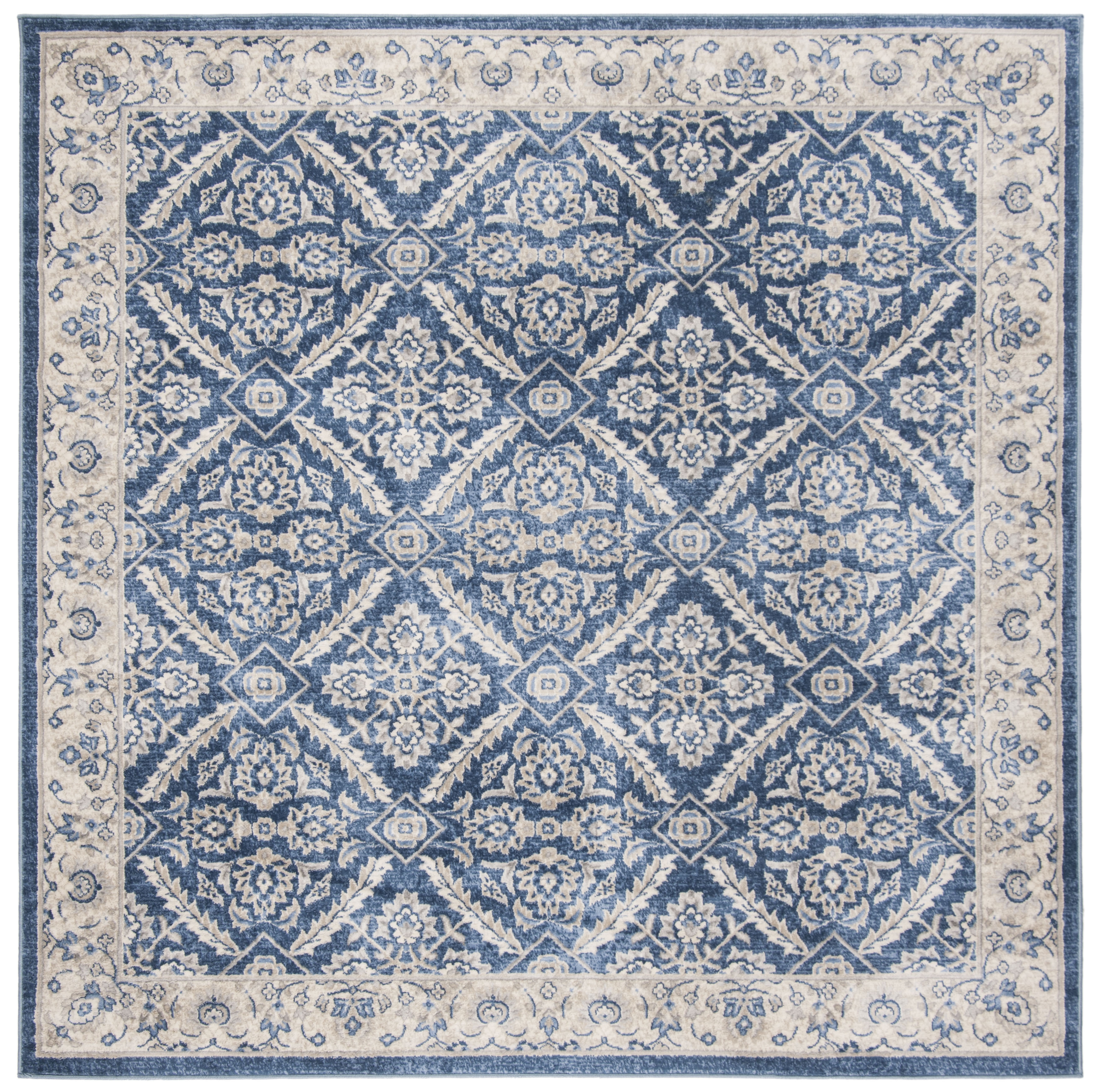 Arlo Home Woven Area Rug, BNT863N, Navy/Cream,  6' 7" X 6' 7" Square - Image 0