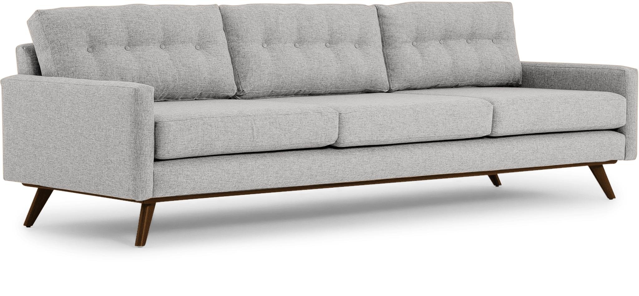 Gray Hopson Mid Century Modern Grand Sofa - Sunbrella Premier Fog - Mocha - Image 1