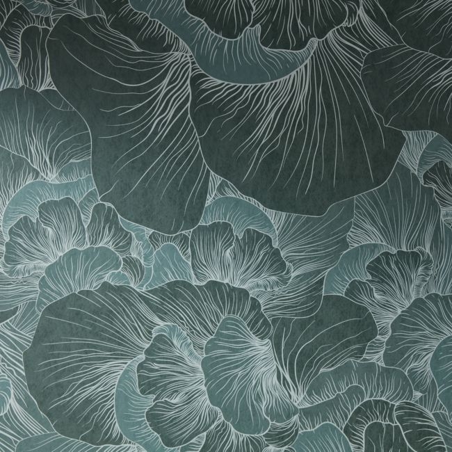 Venation Green Floral Wallpaper - Image 0