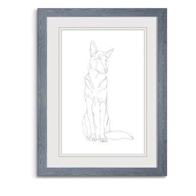 'Dog Contour I' - Picture Frame Drawing Print - Image 0