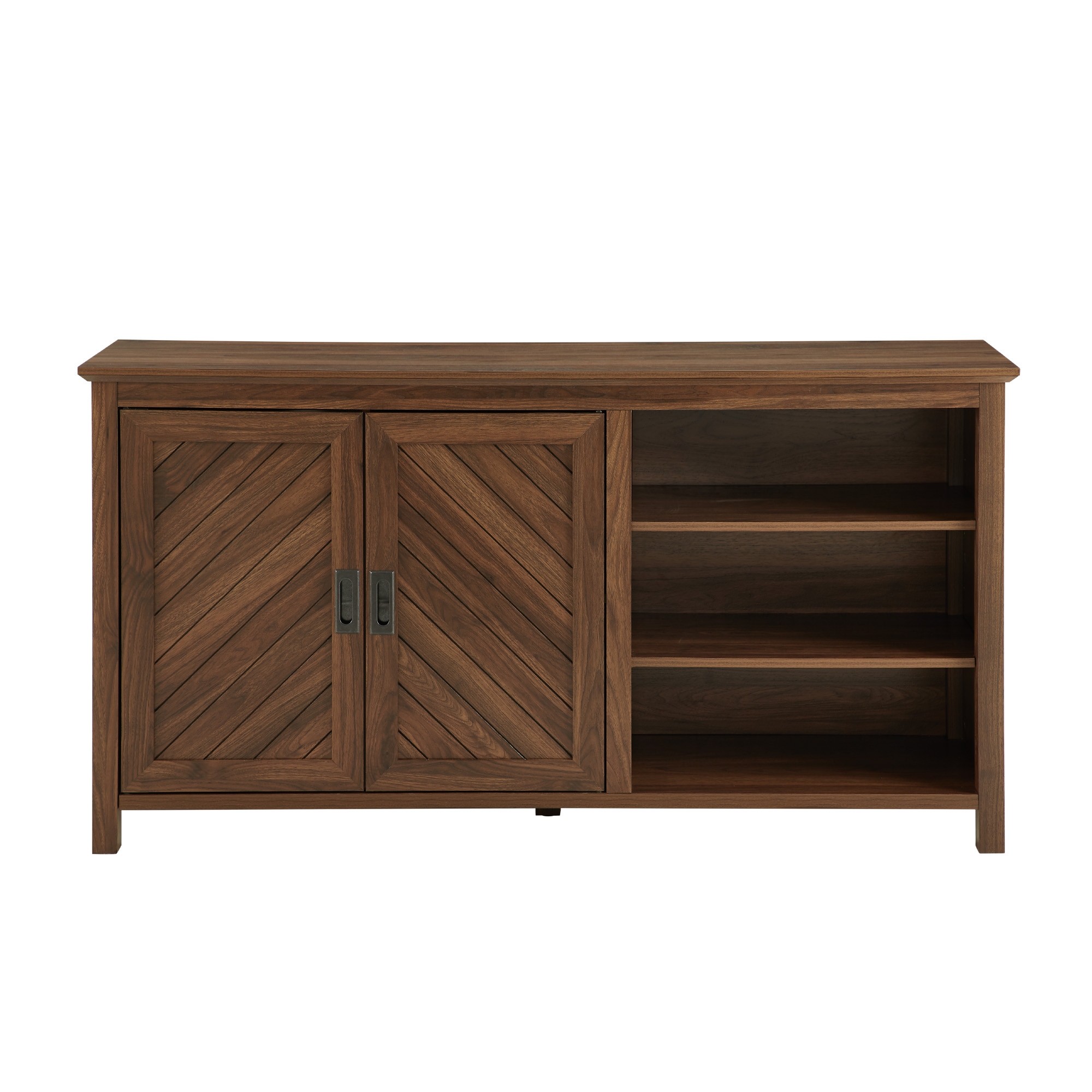 Mila 58" 2 Door Angled Groove Sideboard - Dark Walnut - Image 1