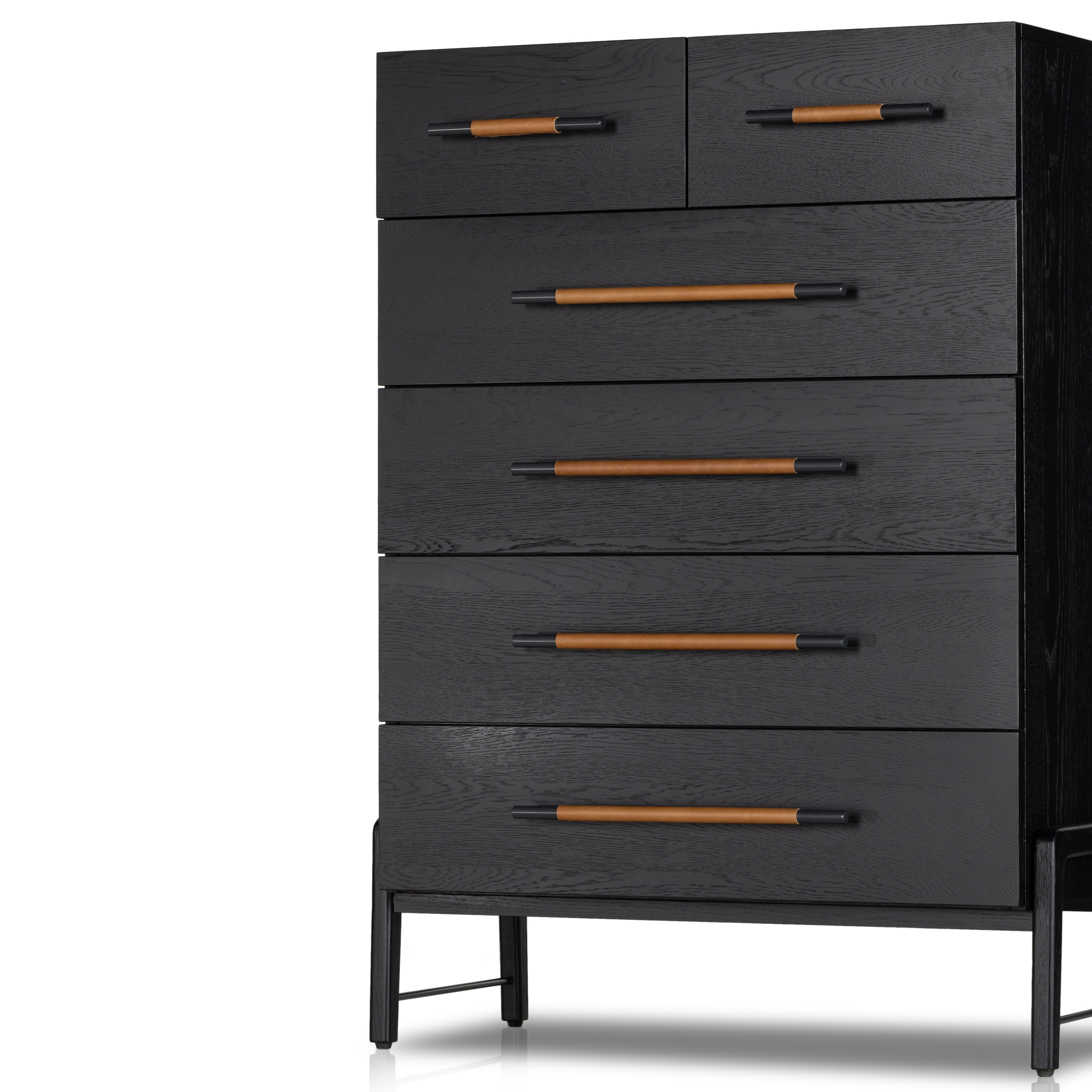 Rosedale 6 Drawer Tall Dresser-Ebony Oak - Image 10