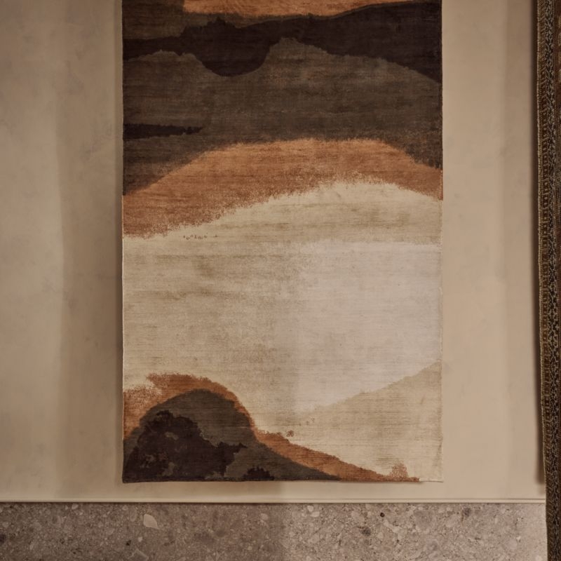 Sundown Handloomed Copper and Ivory TENCEL™ Lyocell  Area Rug 9'x12' - Image 1