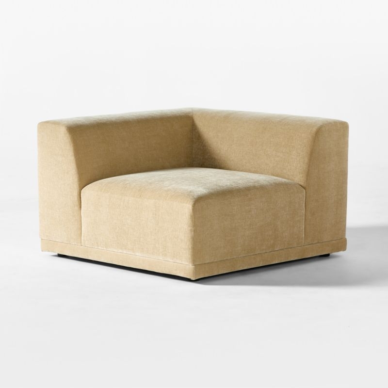 Faible Wheat Performance Velvet Deep Depth Corner Chair - Image 2