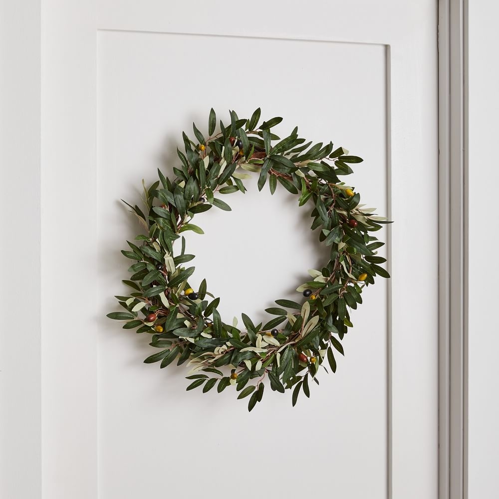 Faux Olive Wreath, Green - Image 0
