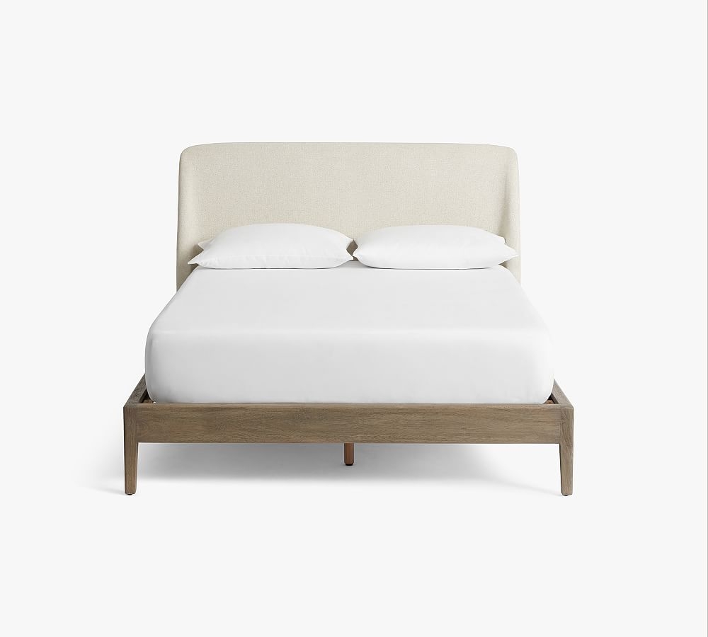 Layton Upholstered Platform Bed, King, Performance Boucle Oatmeal - Image 0